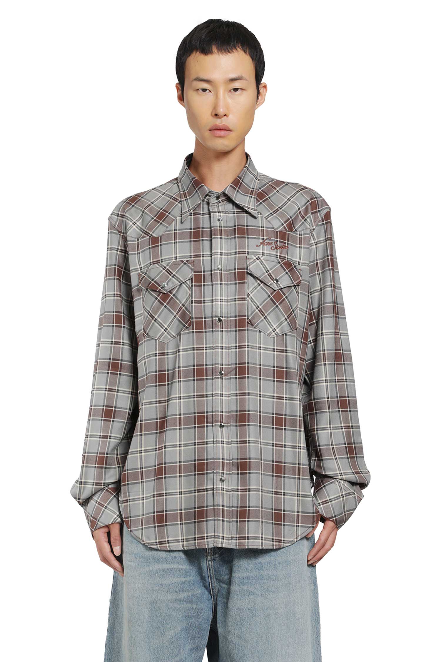 ACNE STUDIOS Flannel Check Button-Up Shirt man