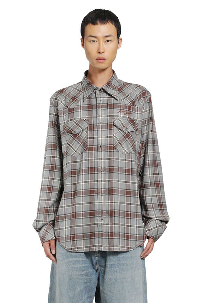 Flannel Check Button-Up Shirt
