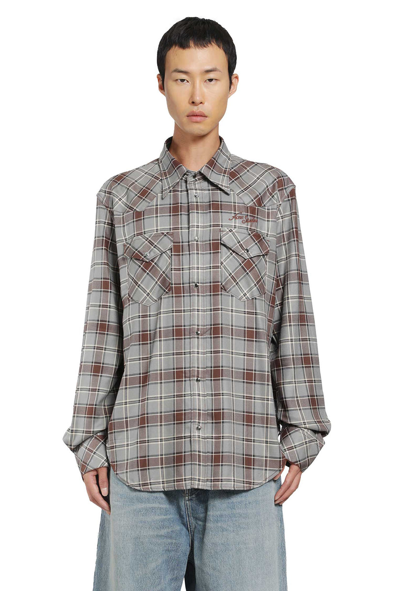 ACNE STUDIOS Flannel Check Button-Up Shirt man