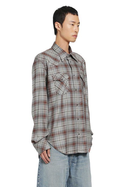 Flannel Check Button-Up Shirt