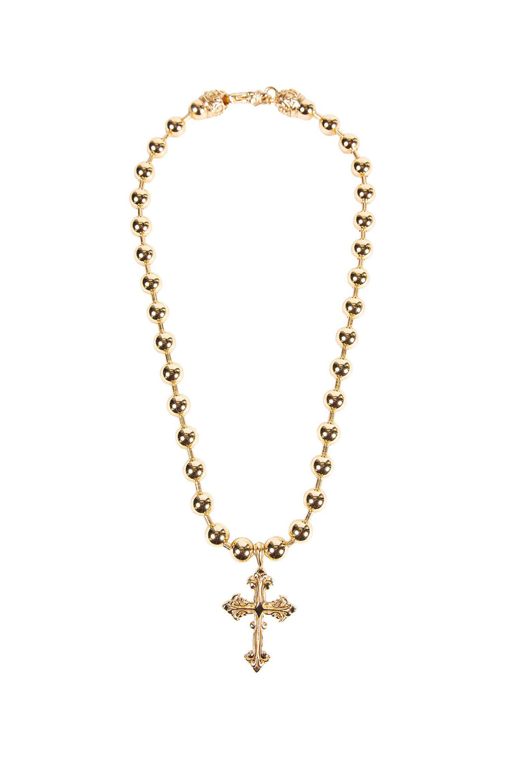 EMANUELE BICOCCHI Large Beaded Chain Cross Necklace unisex