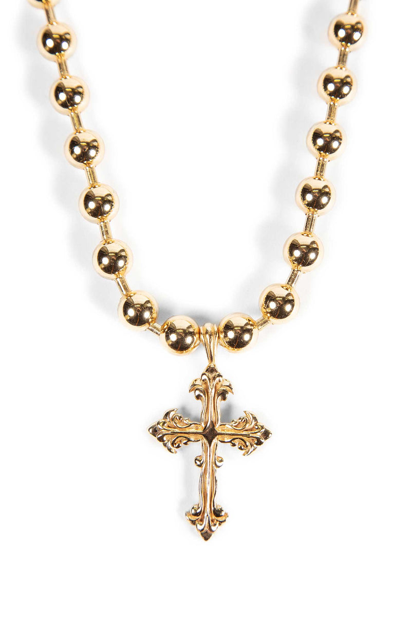 Large Beaded Chain Cross Necklace