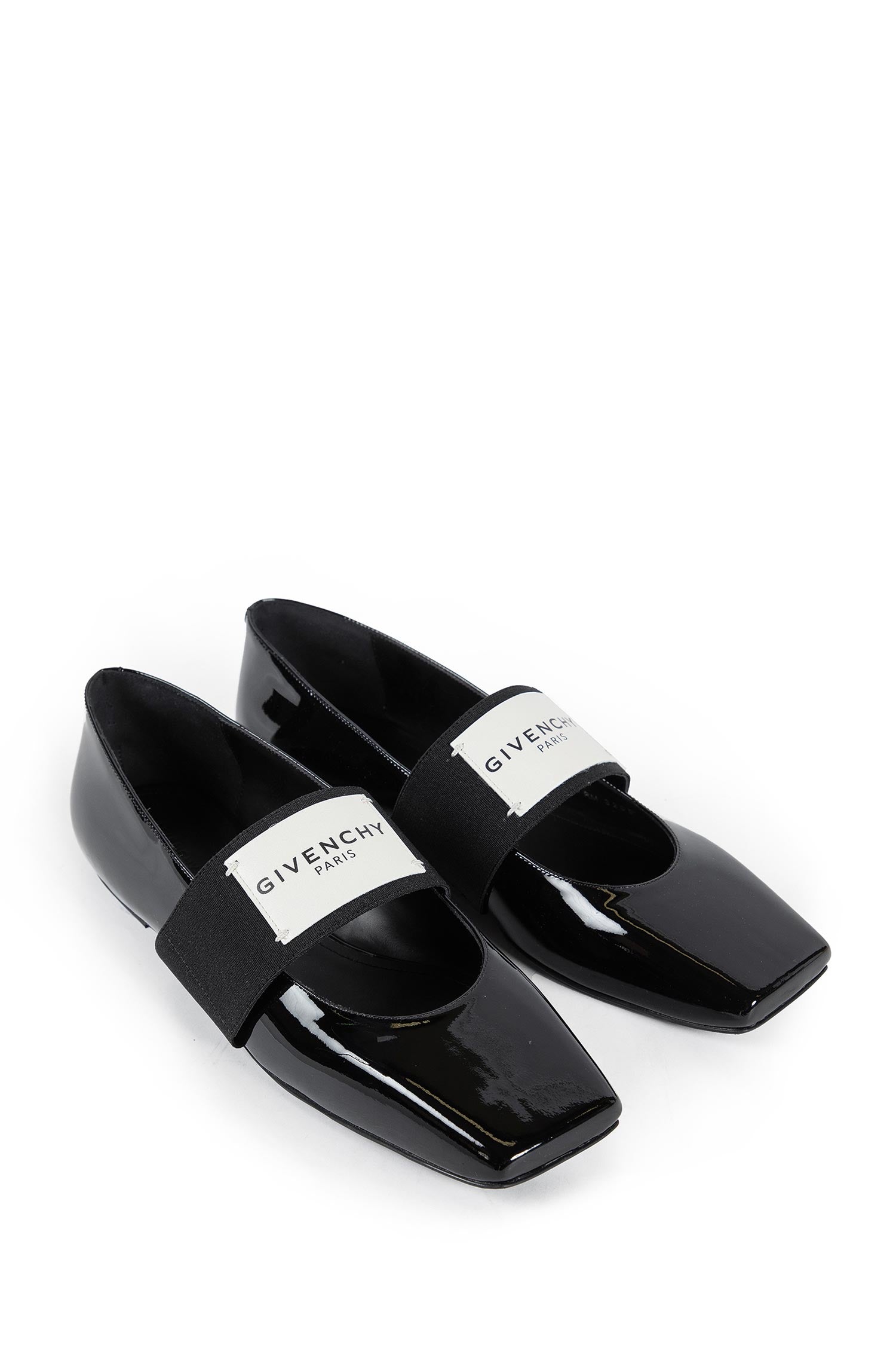 Sliced Square ballerinas in patent leather