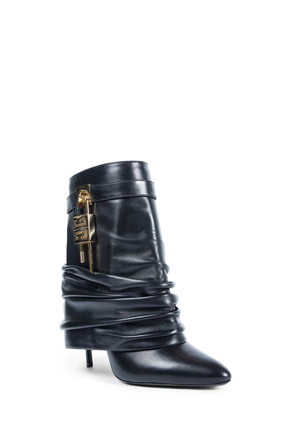 Shark Lock Stiletto Ankle Boots
