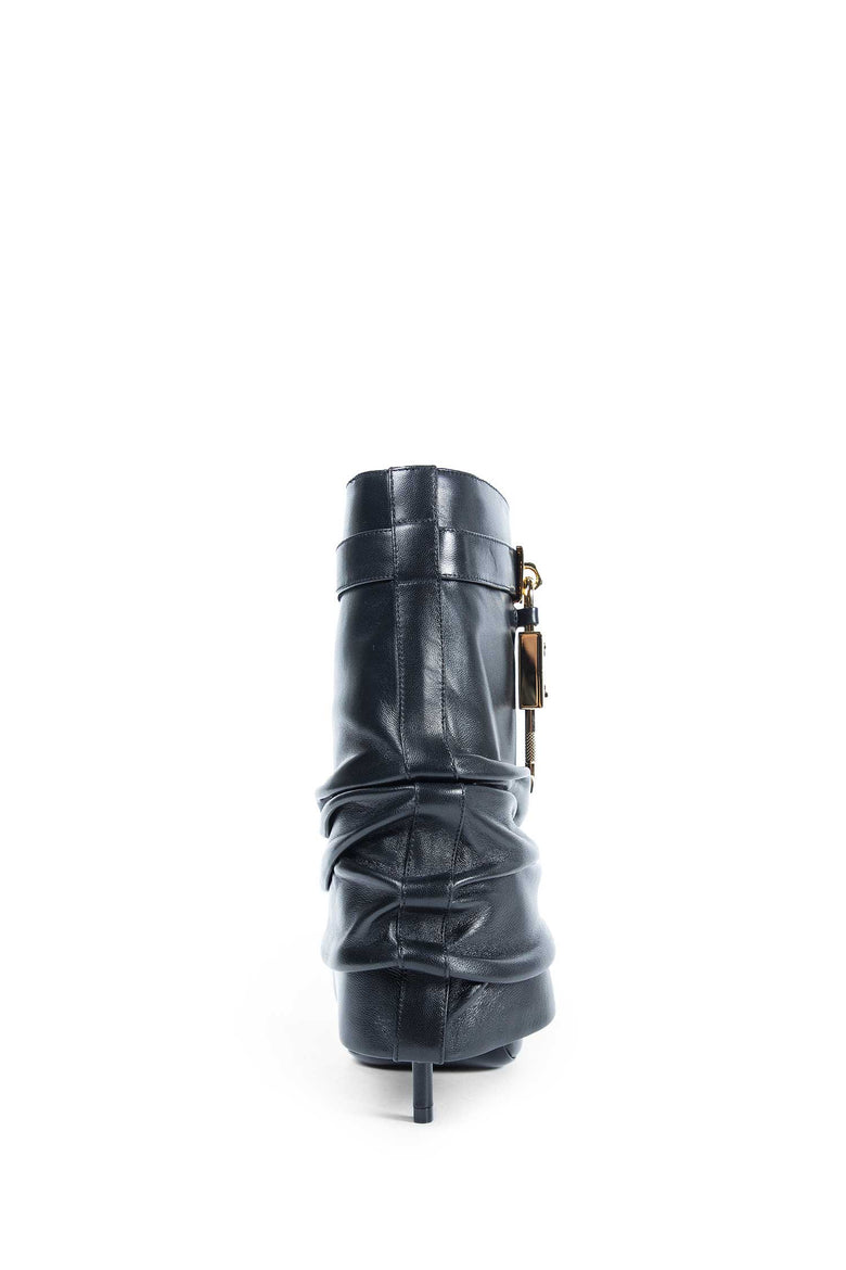 Shark Lock Stiletto Ankle Boots