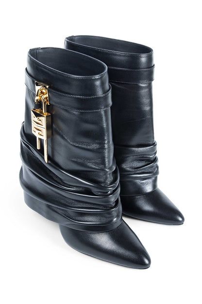 Shark Lock Stiletto Ankle Boots