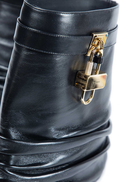 Shark Lock Stiletto Ankle Boots