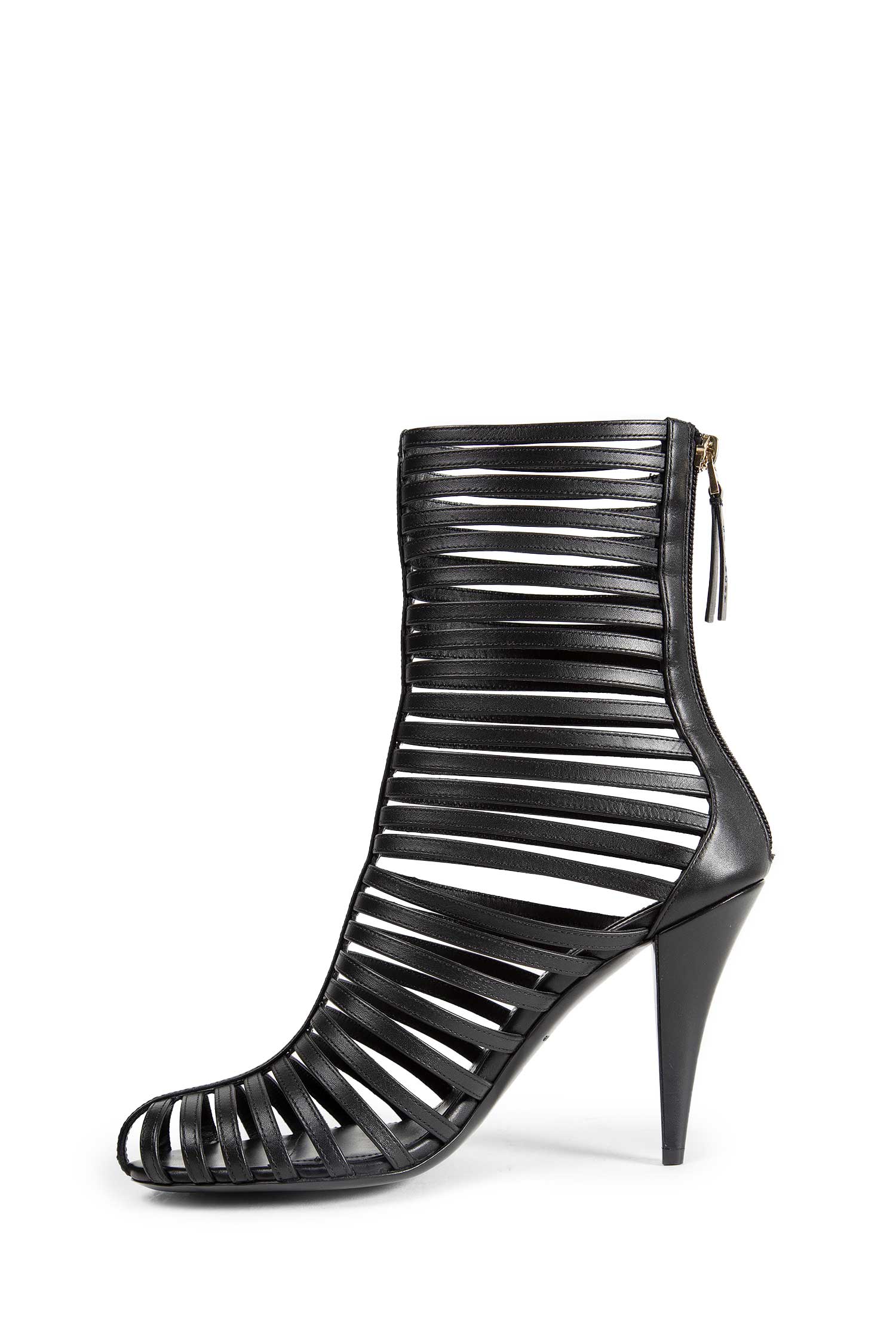 Cage Leather Ankle Boots
