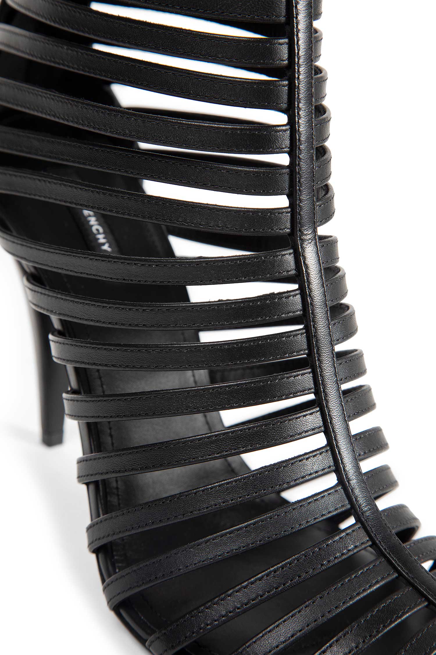 Cage Leather Ankle Boots