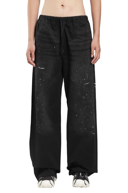 Washed Cotton Drawstring Trousers
