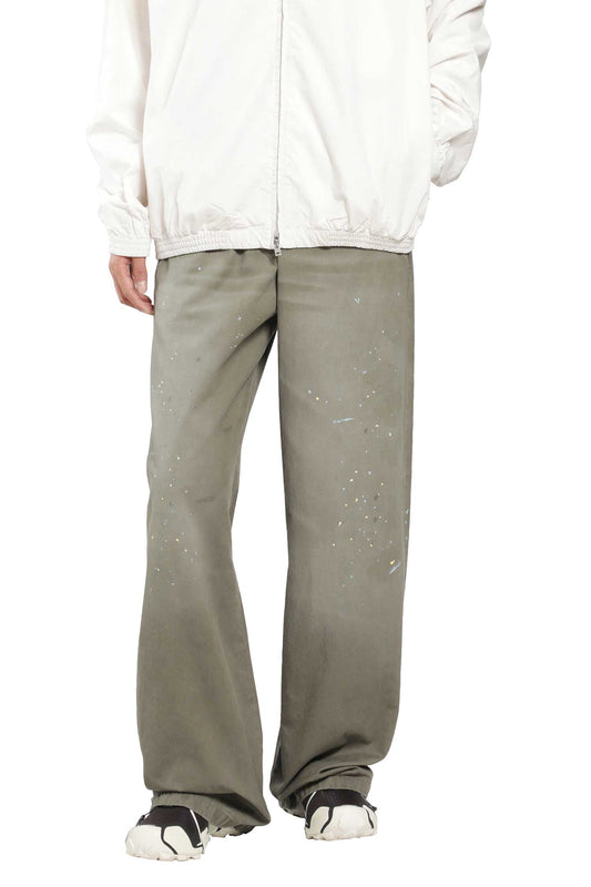 Washed Cotton Drawstring Trousers