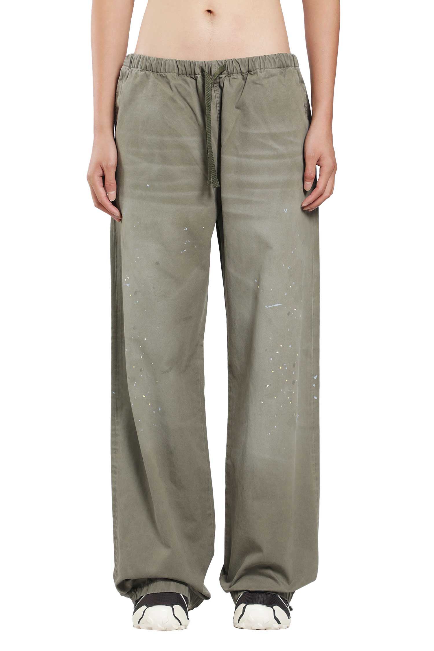 Washed Cotton Drawstring Trousers