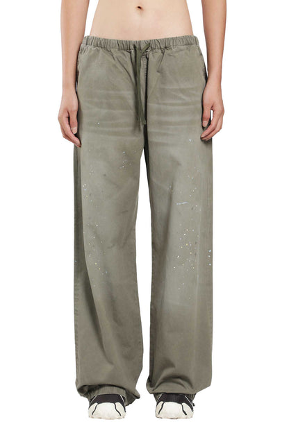 Washed Cotton Drawstring Trousers