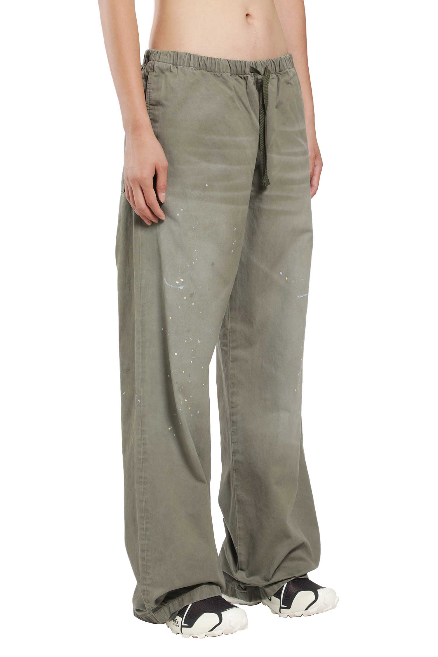 Washed Cotton Drawstring Trousers