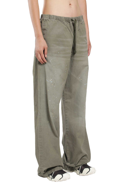 Washed Cotton Drawstring Trousers