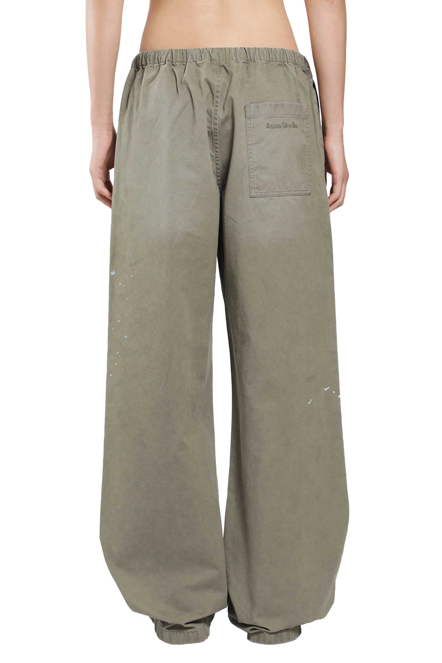 Washed Cotton Drawstring Trousers