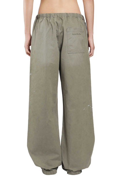 Washed Cotton Drawstring Trousers