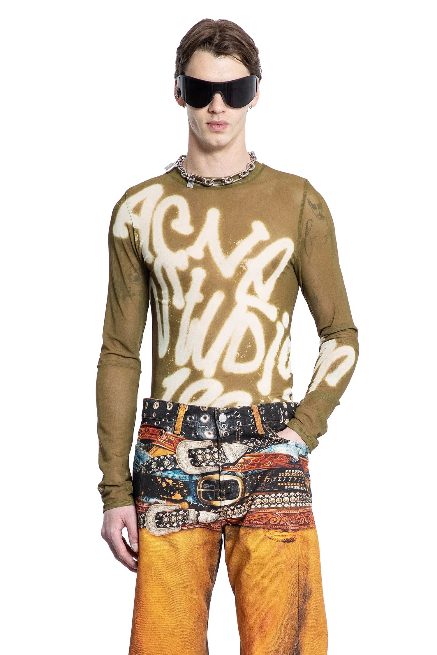 Sprayed Logo Long Sleeve T-Shirt - Antonioli.eu