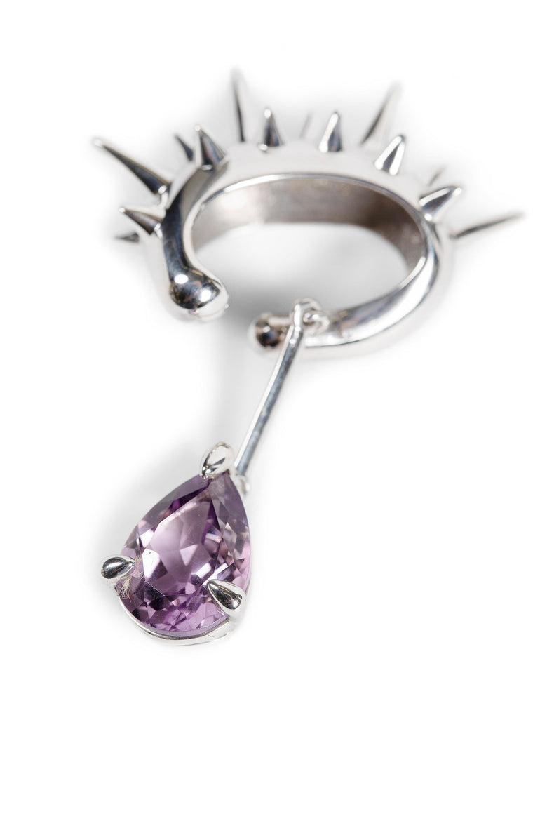 Blown Drop Spike Ear Cuff Purple Amethyst