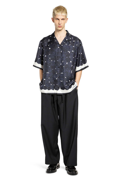 Rose Print Silk Bowling Shirt