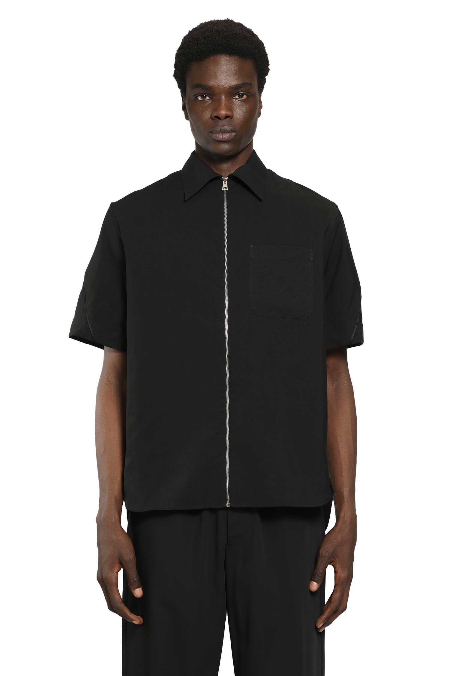 Couture Seam Zip-Up Shirt