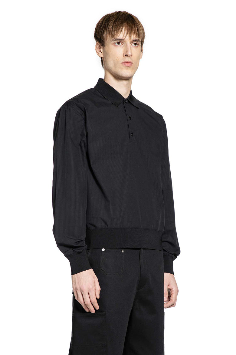 Striped Cotton Poplin Polo Shirt