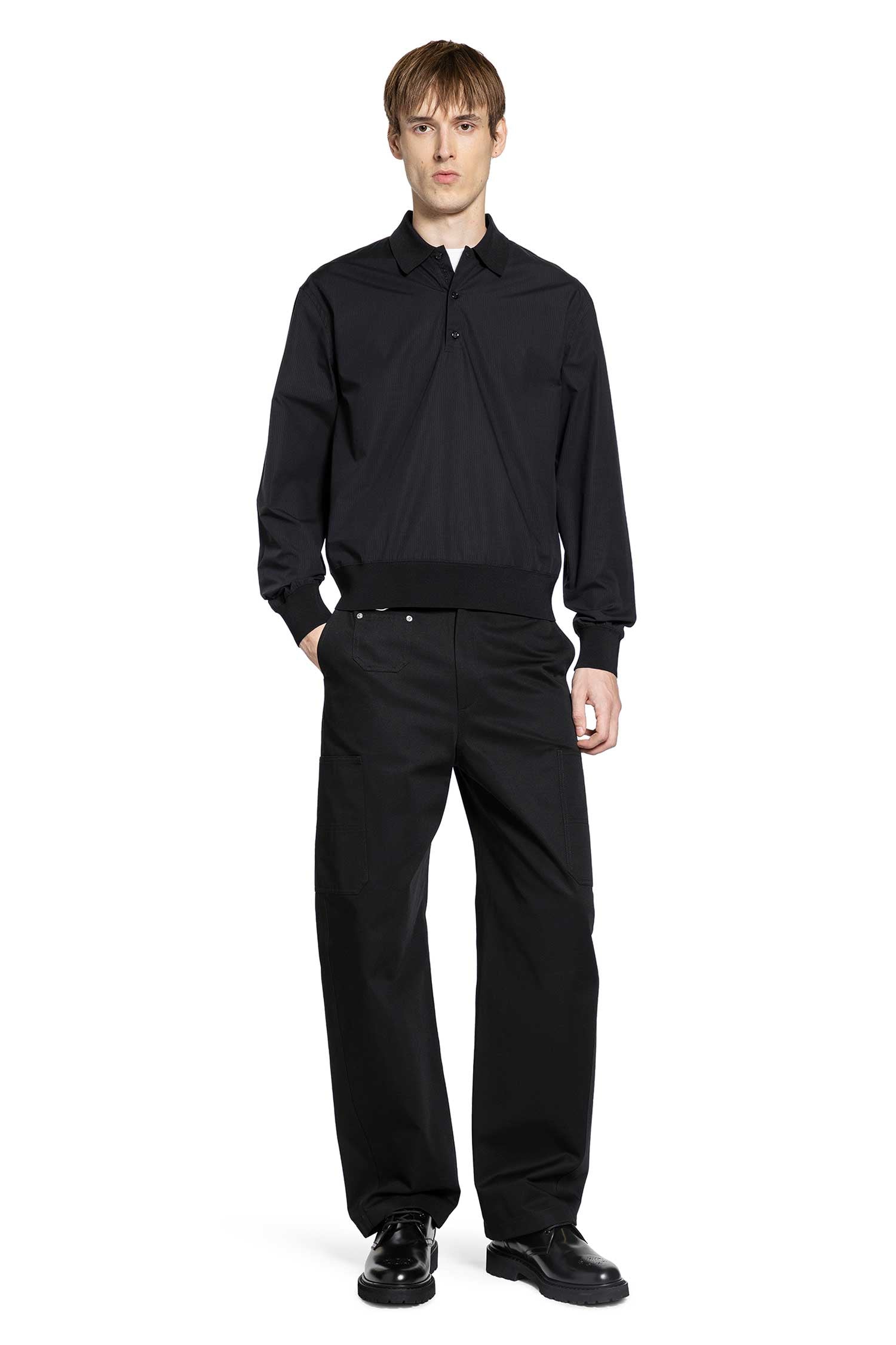 Striped Cotton Poplin Polo Shirt