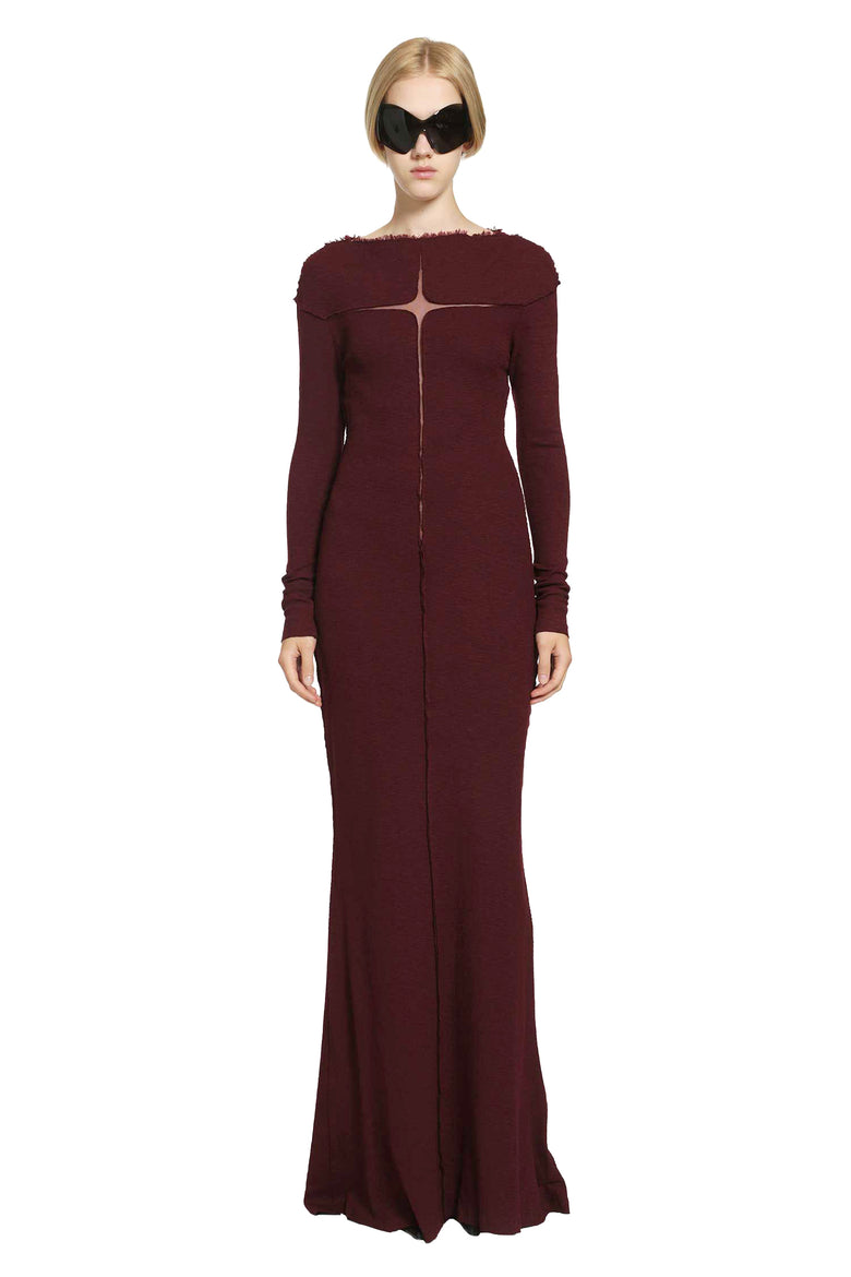DAISY Slubbed Rib Dress with Frayed Edges woman