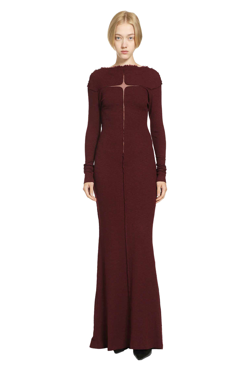 DAISY Slubbed Rib Dress with Frayed Edges woman