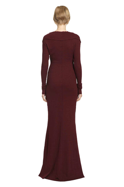 Slubbed Rib Dress with Frayed Edges