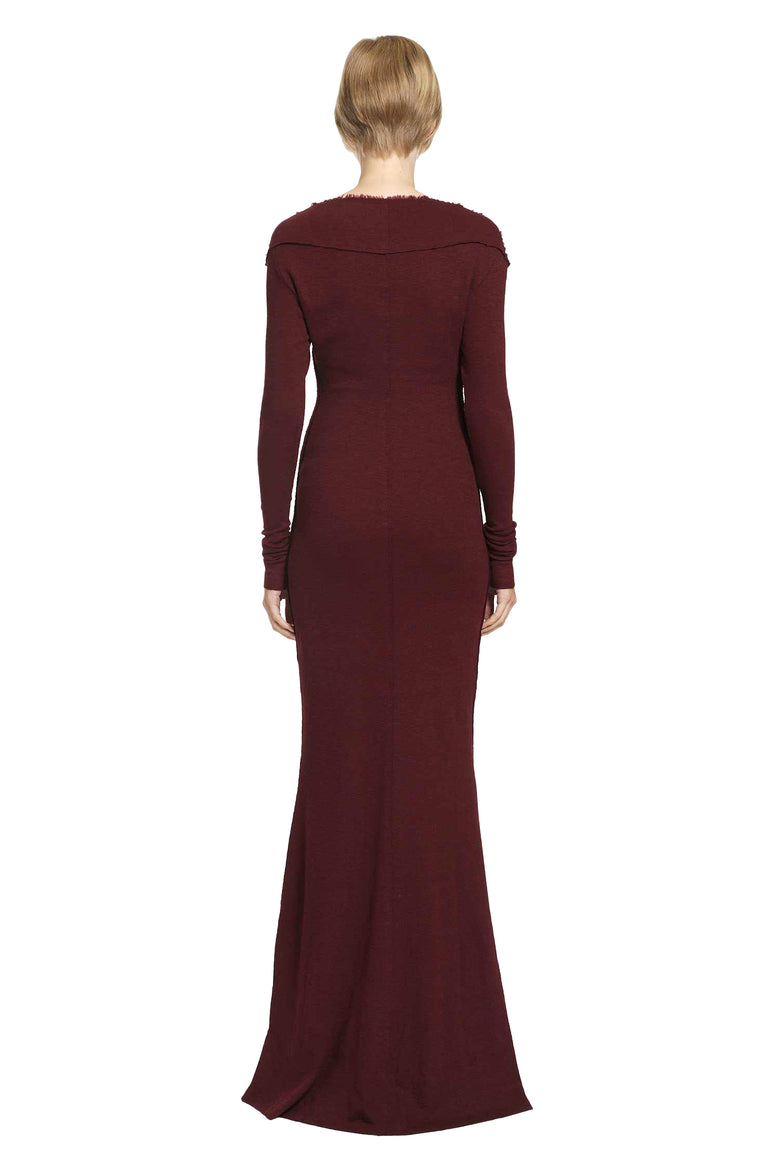 DAISY Slubbed Rib Dress with Frayed Edges woman