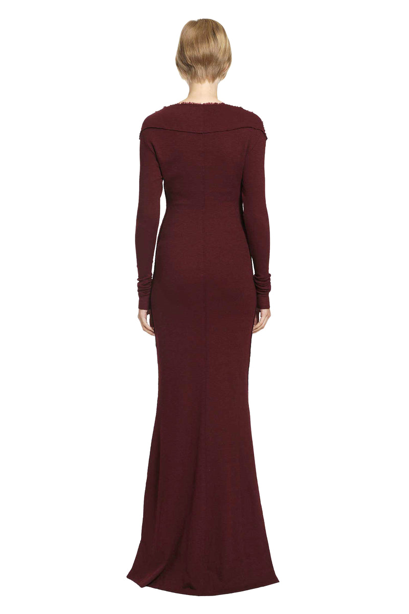 DAISY Slubbed Rib Dress with Frayed Edges woman