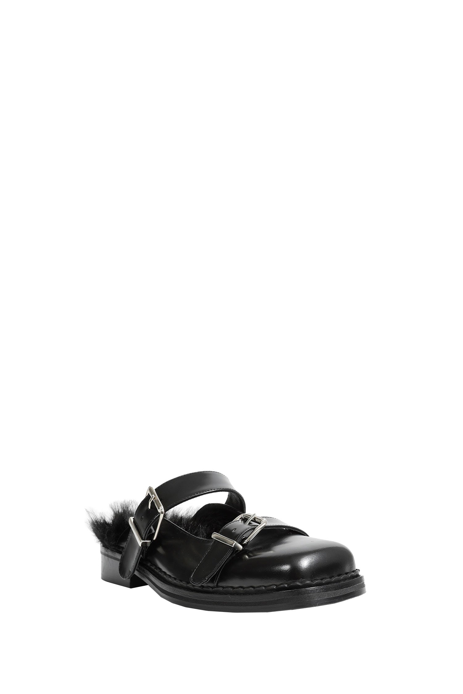 Buckled Mary Jane Mules