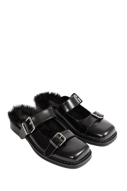 Buckled Mary Jane Mules