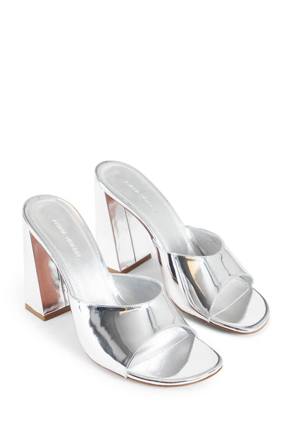 AMINA MUADDI WOMAN SILVER MULES