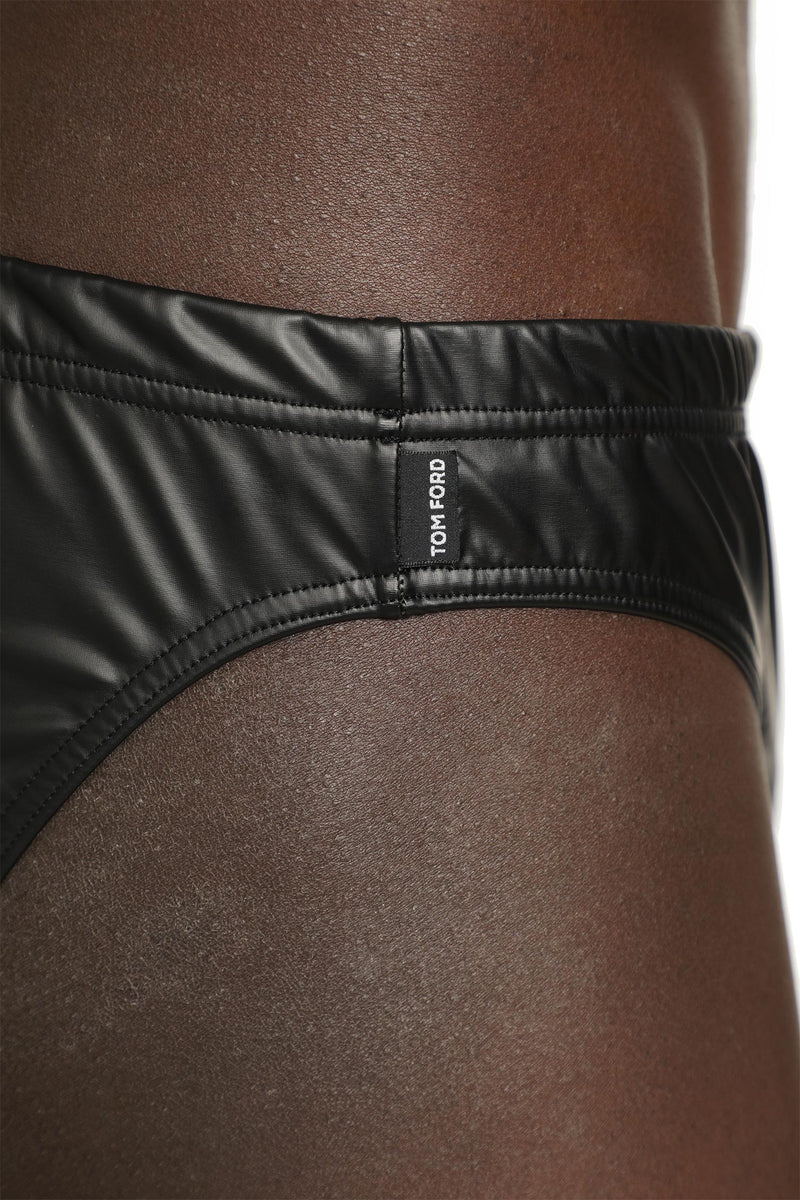 TOM FORD Faux Leather Swim Briefs man