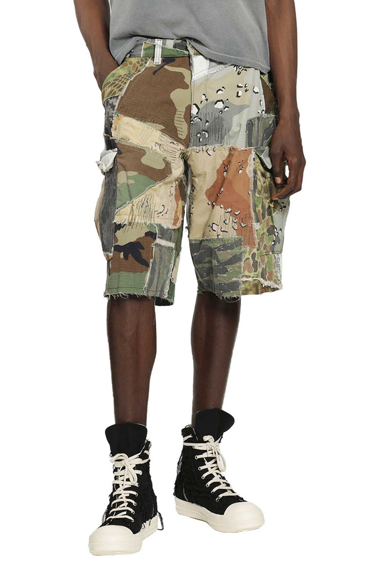 GALLERY DEPT. Retouche Camo Patchwork Cargo Shorts man