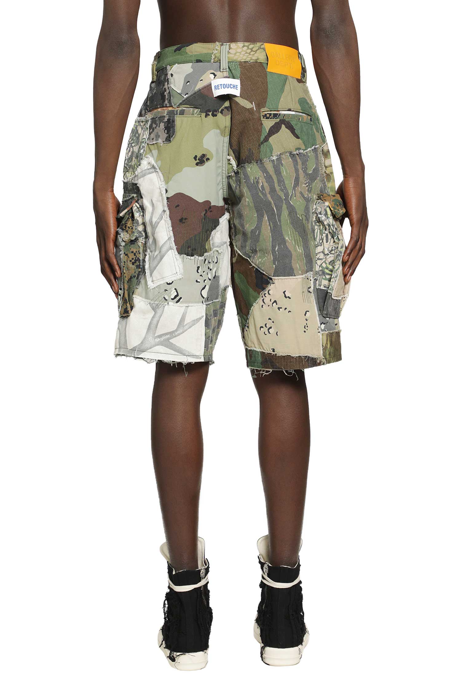 GALLERY DEPT. Retouche Camo Patchwork Cargo Shorts man