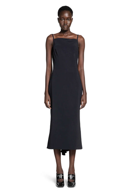 Sliced Midi Dress in Crepe Cady