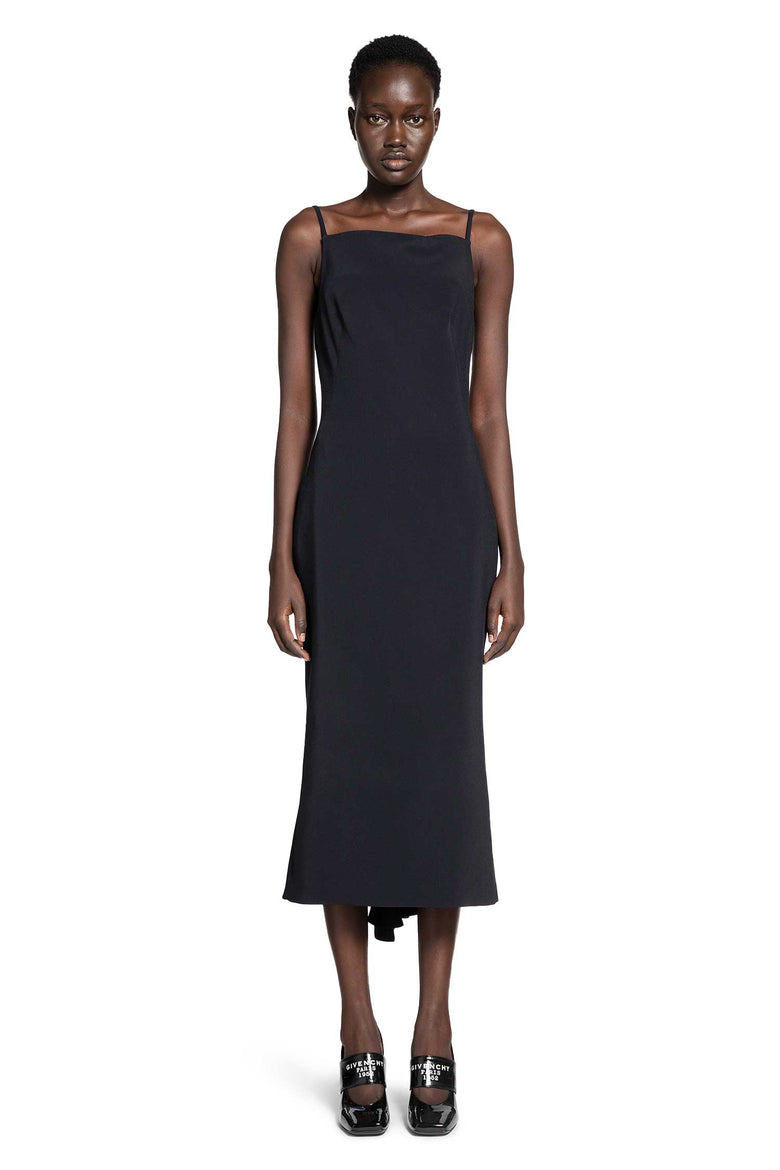 Sliced Midi Dress in Crepe Cady