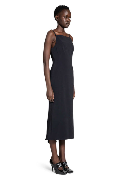 Sliced Midi Dress in Crepe Cady