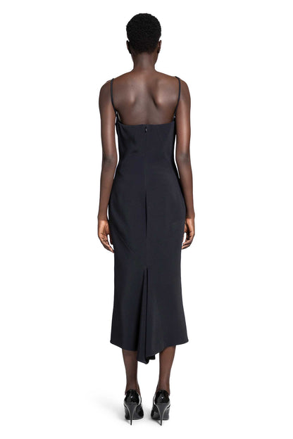 Sliced Midi Dress in Crepe Cady