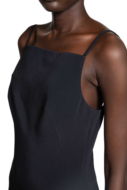 Sliced Midi Dress in Crepe Cady