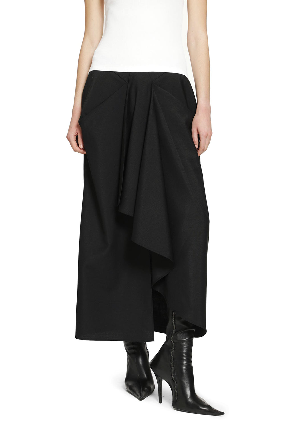 GIVENCHY Draped Wool Mohair Skirt woman