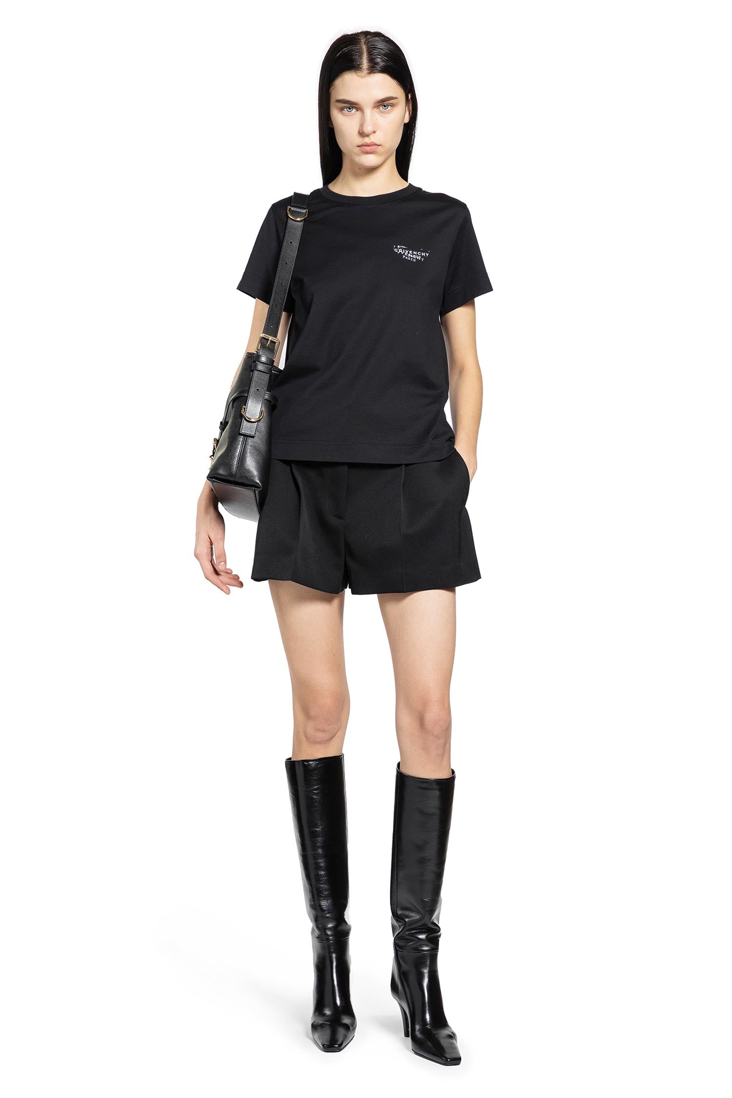 Pleated Shorts in Grain de Poudre