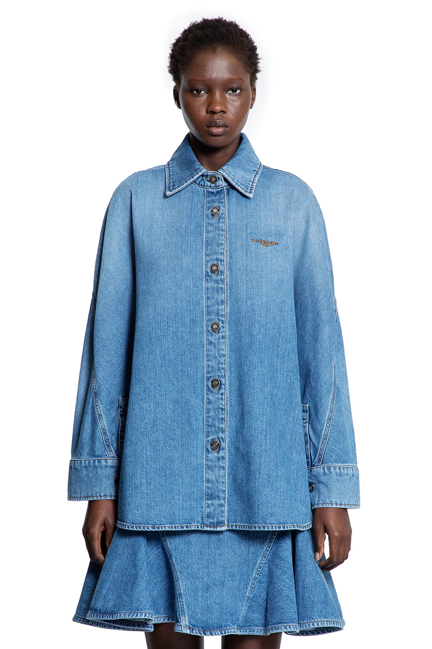 Cocoon Shirt in Washed Denim