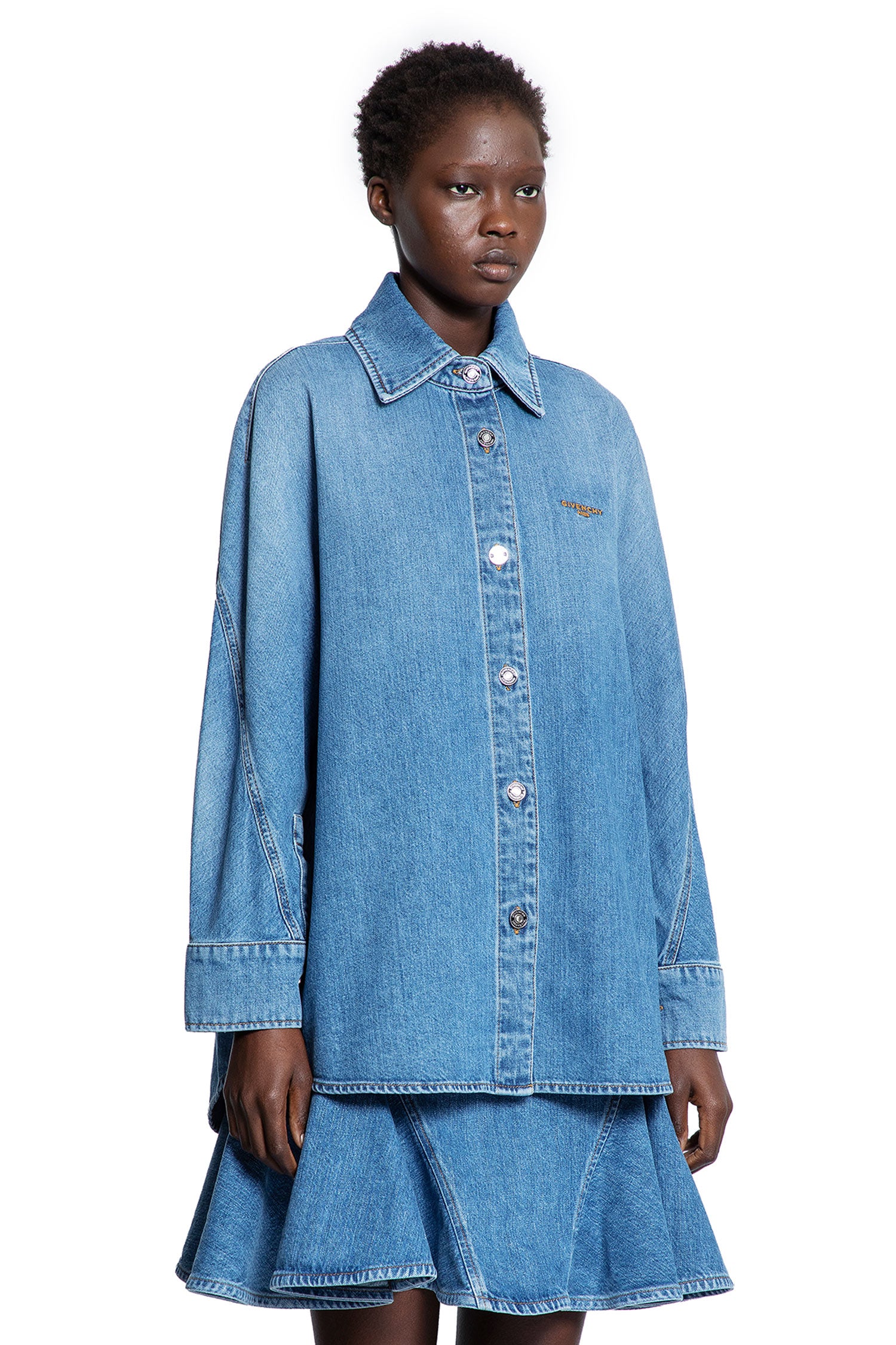 Cocoon Shirt in Washed Denim