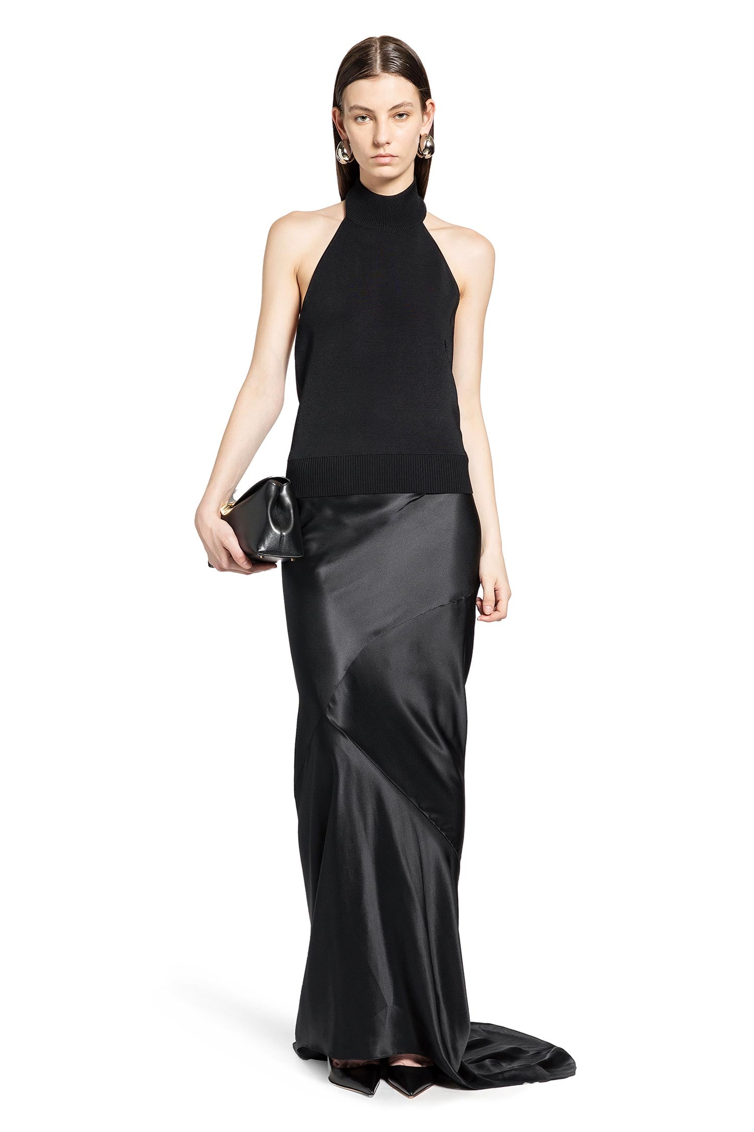 Halterneck top in Wool Viscose