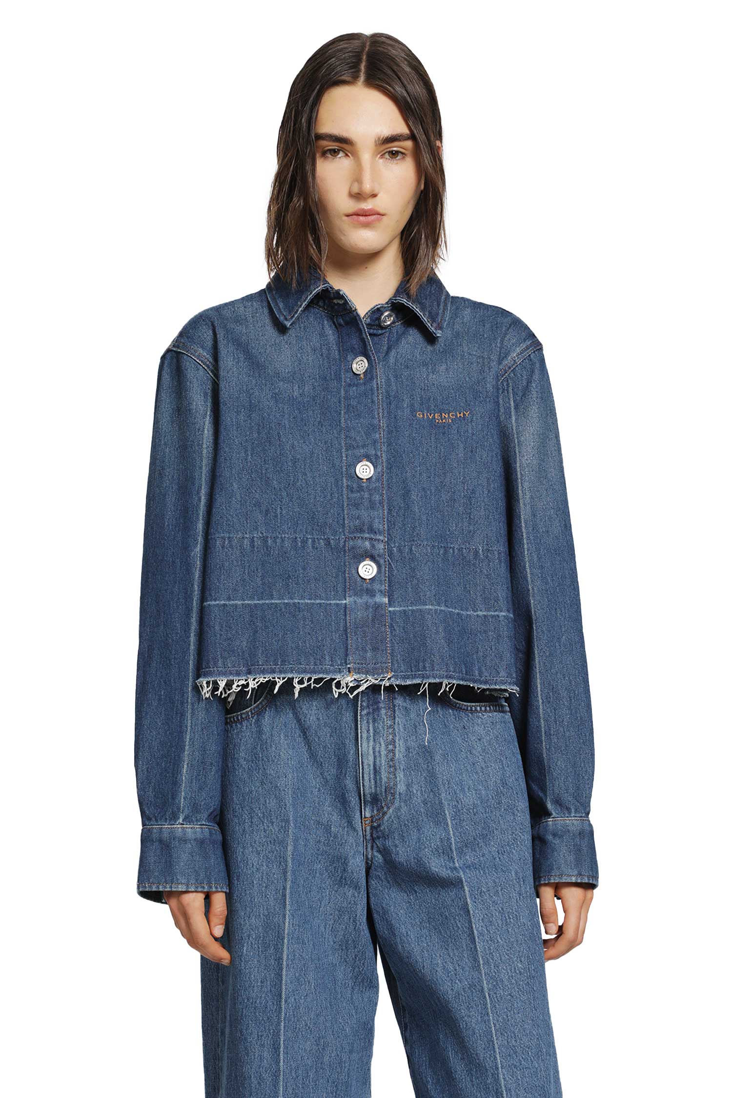 Cropped Denim Shirt