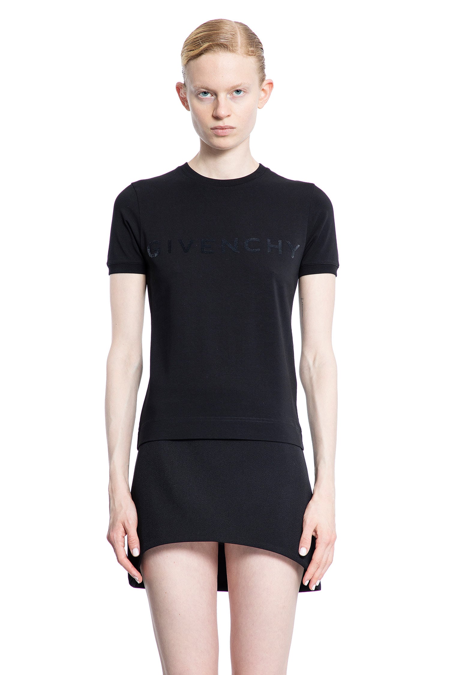 GIVENCHY WOMAN BLACK T-SHIRTS & TANK TOPS